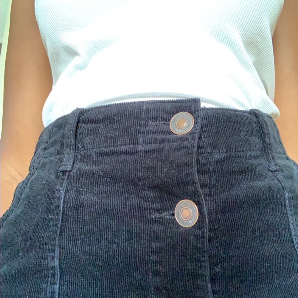 Corduroy Black Skirt